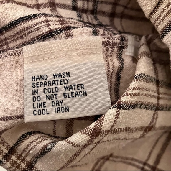 VTG Silk Exchange Silk Vest Sz XL Brown Nubby Plaid Button Front Cottagecore - Picture 3 of 7